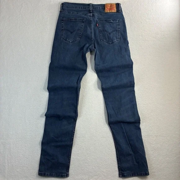 Levis 514 Straight Jeans Men 32x36 Blue Fade Stretch Casual Tall Whiskered Denim - Picture 2 of 7